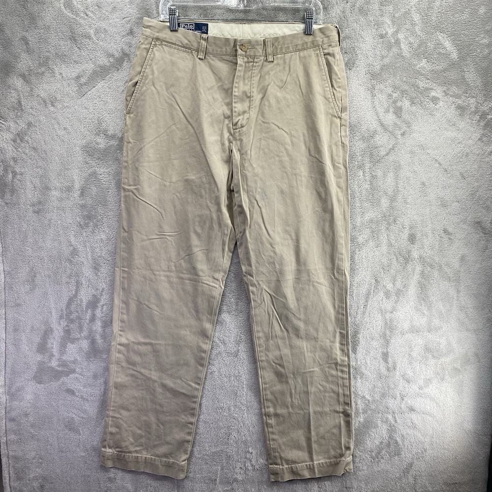 Polo Ralph Lauren Khaki Chino Pants Men's 34x34 Stretch Straight Fit
